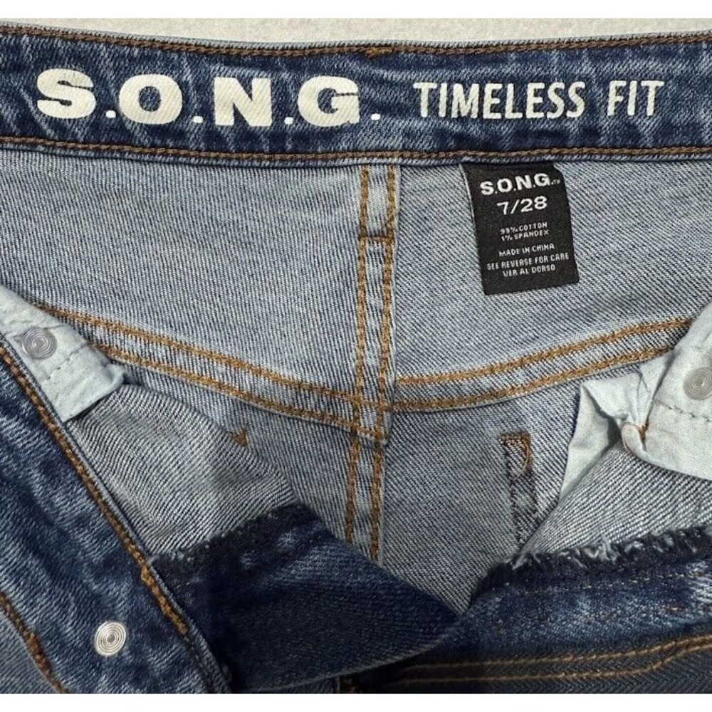 SONG Jeans Women size 7/28 Timeless Fit Demin Distressed High Rise‎ Casual - Picture 7 of 14
